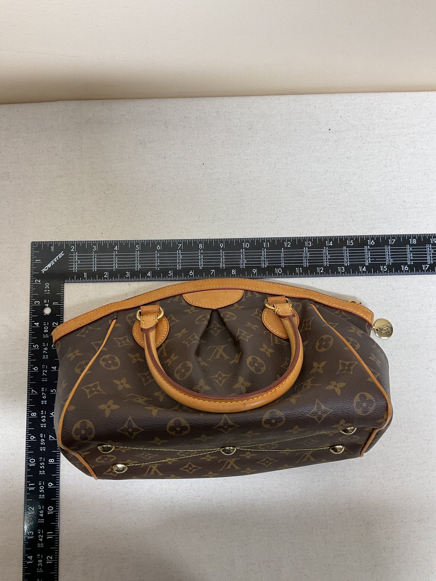 Handbag Luxury Designer By Louis Vuitton In Brown, Size:Medium