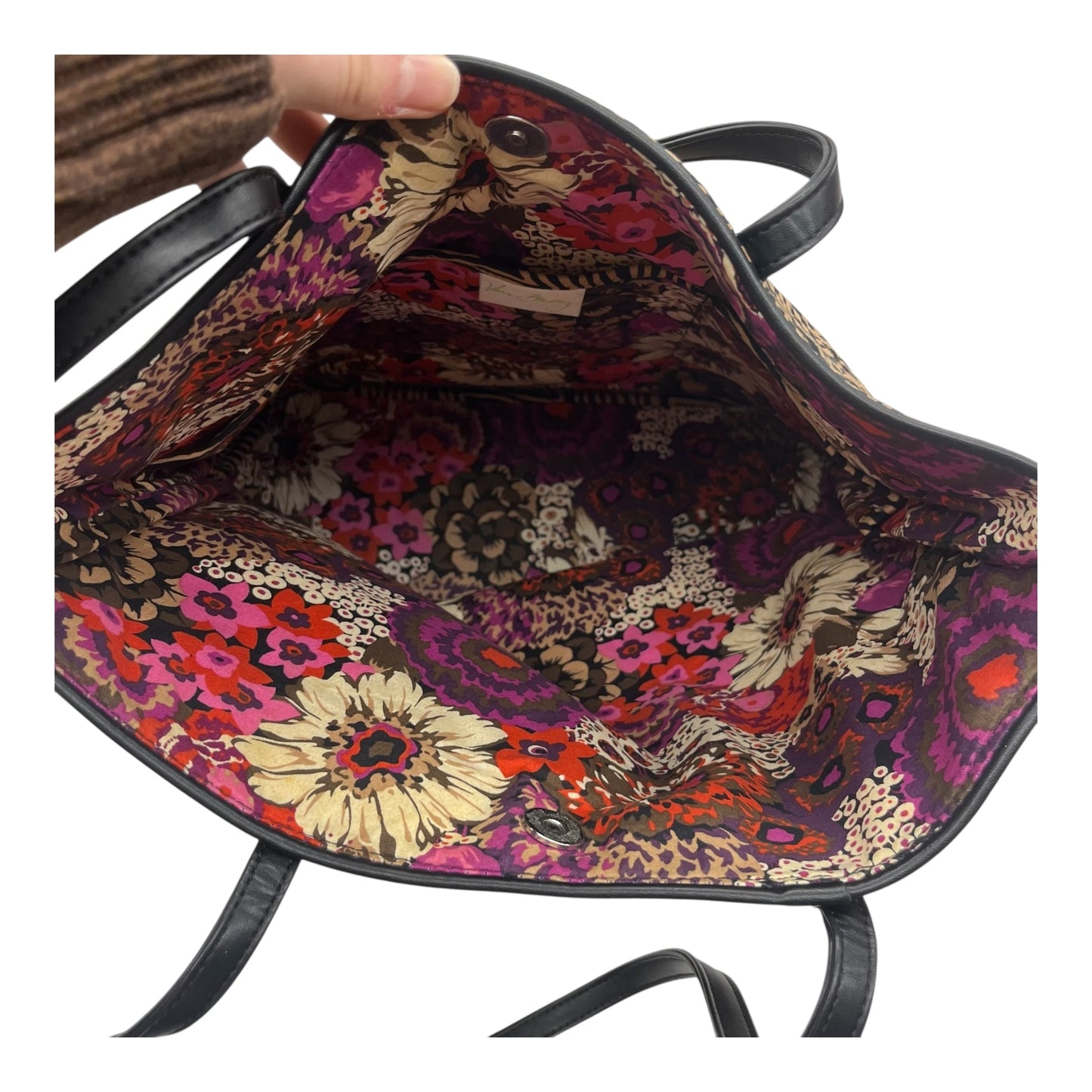 Handbag By Vera Bradley In Black & Brown, Size:Medium