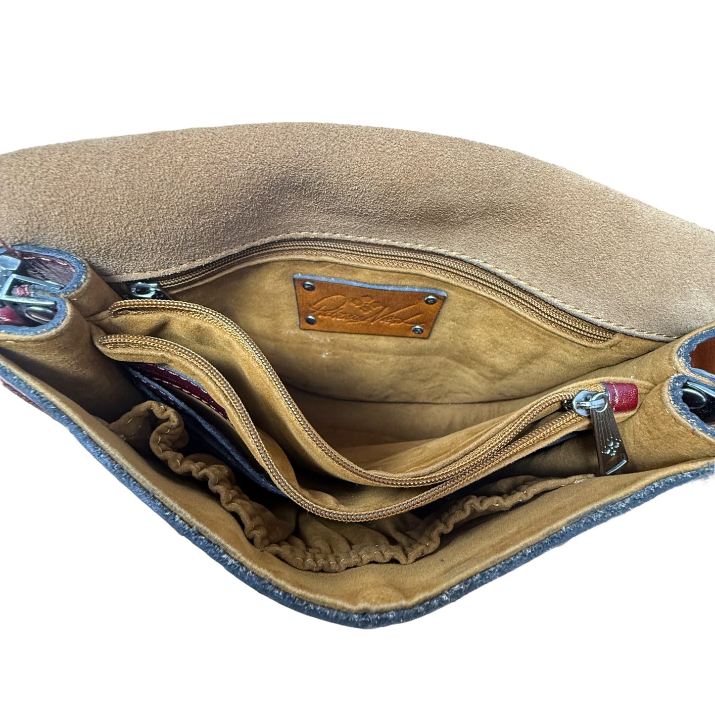 Brinlee Tooled Leather Saddle Crossbody Bag Designer By Patricia Nash, Size: Medium