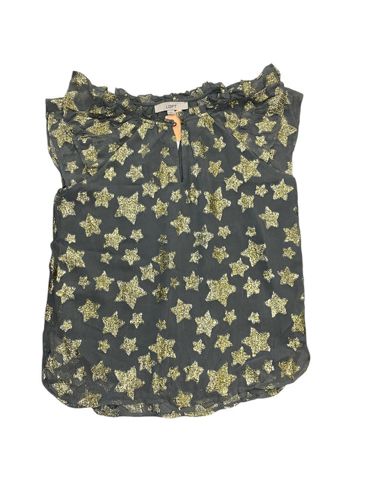 Blouse Sleeveless By Loft In Grey, Size:Xs