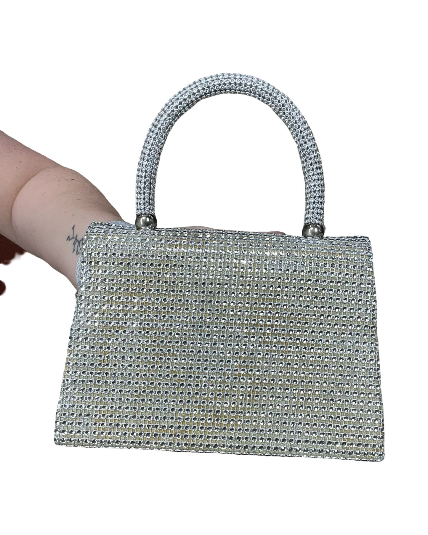 Handbag By Clothes Mentor In Silver, Size:Small
