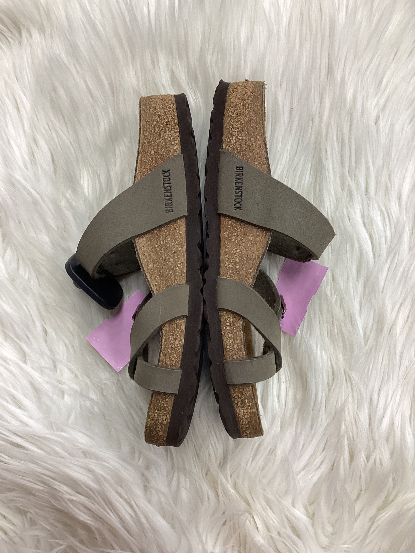 Sandals Flats By Birkenstock In Taupe, Size:5