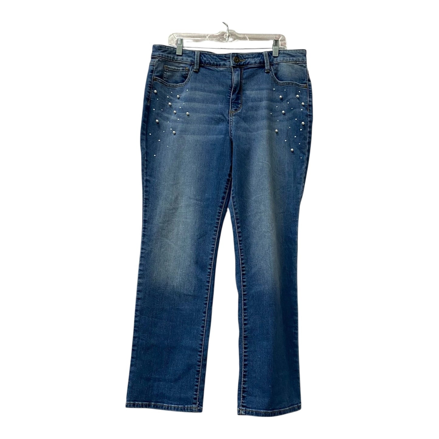 Jeans Straight By St Johns Bay In Blue Denim, Size:16