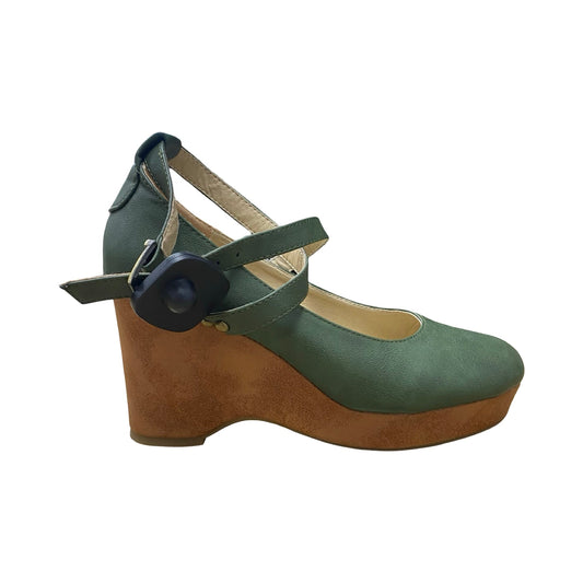 Shoes Heels Wedge By Sport In Green, Size:9