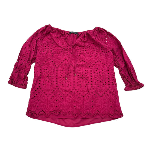 Top 3/4 Sleeve By Lauren By Ralph Lauren In Pink, Size:Xs
