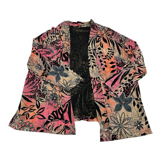 Cardigan By Clothes Mentor In Black & Pink, Size:2X