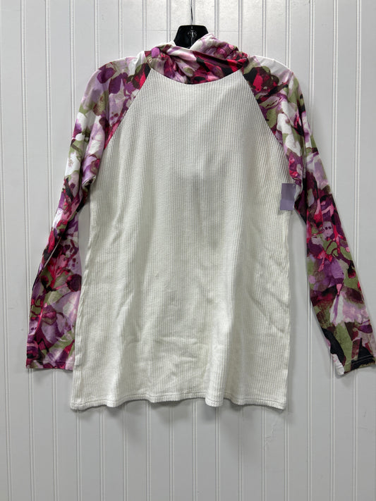 Sweatshirt Hoodie By Clothes Mentor In Cream & Purple, Size:Xl