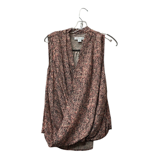 Top Sleeveless By Liz Claiborne In Black & Pink, Size:Xl