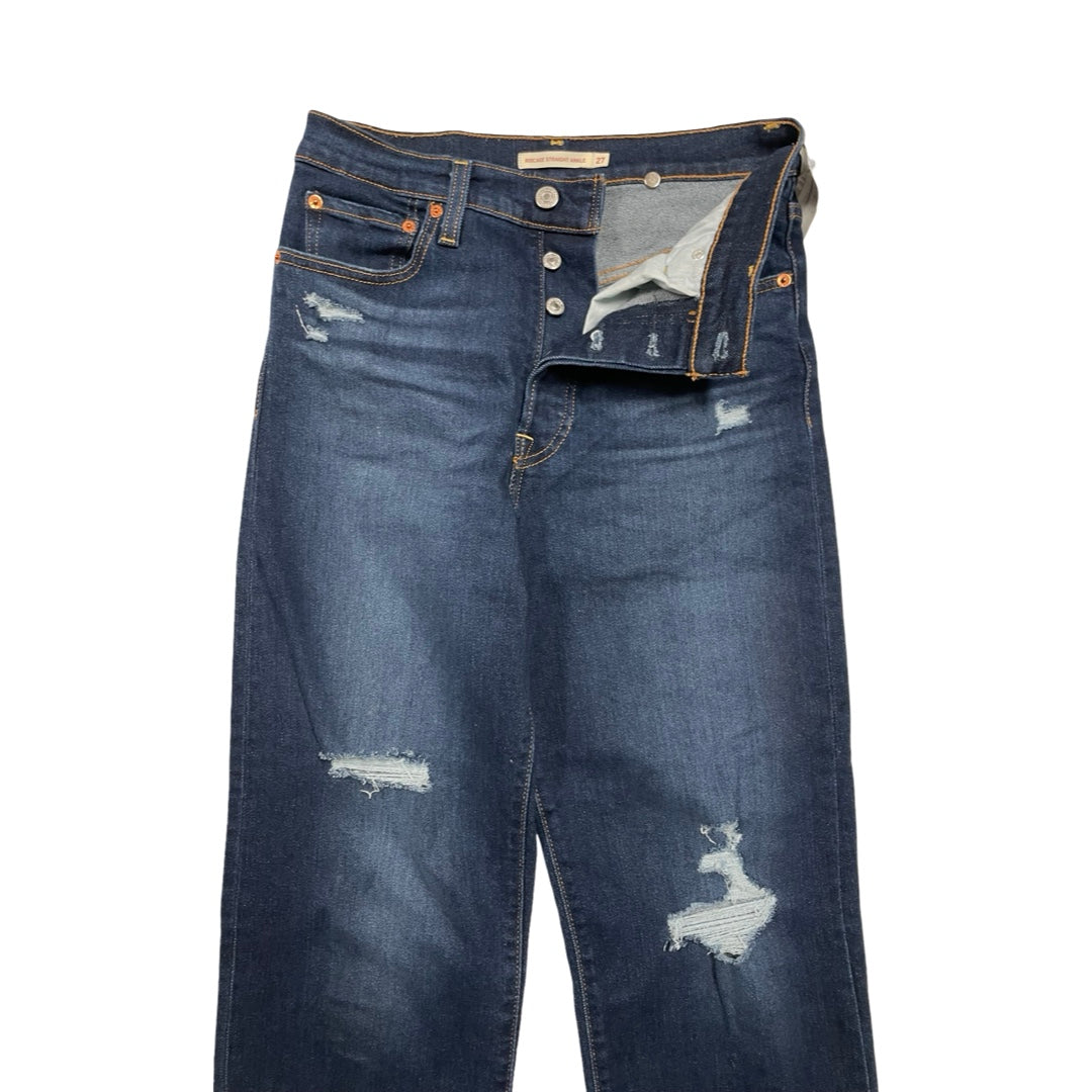 Jeans Straight By Levis In Blue Denim, Size:4