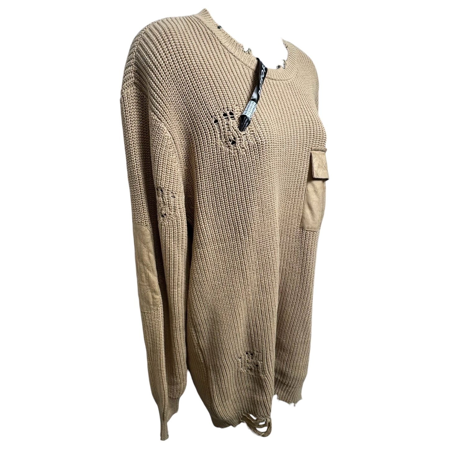 Devin Distressed Sweater By Ser.O.Ya In Tan, Size: S