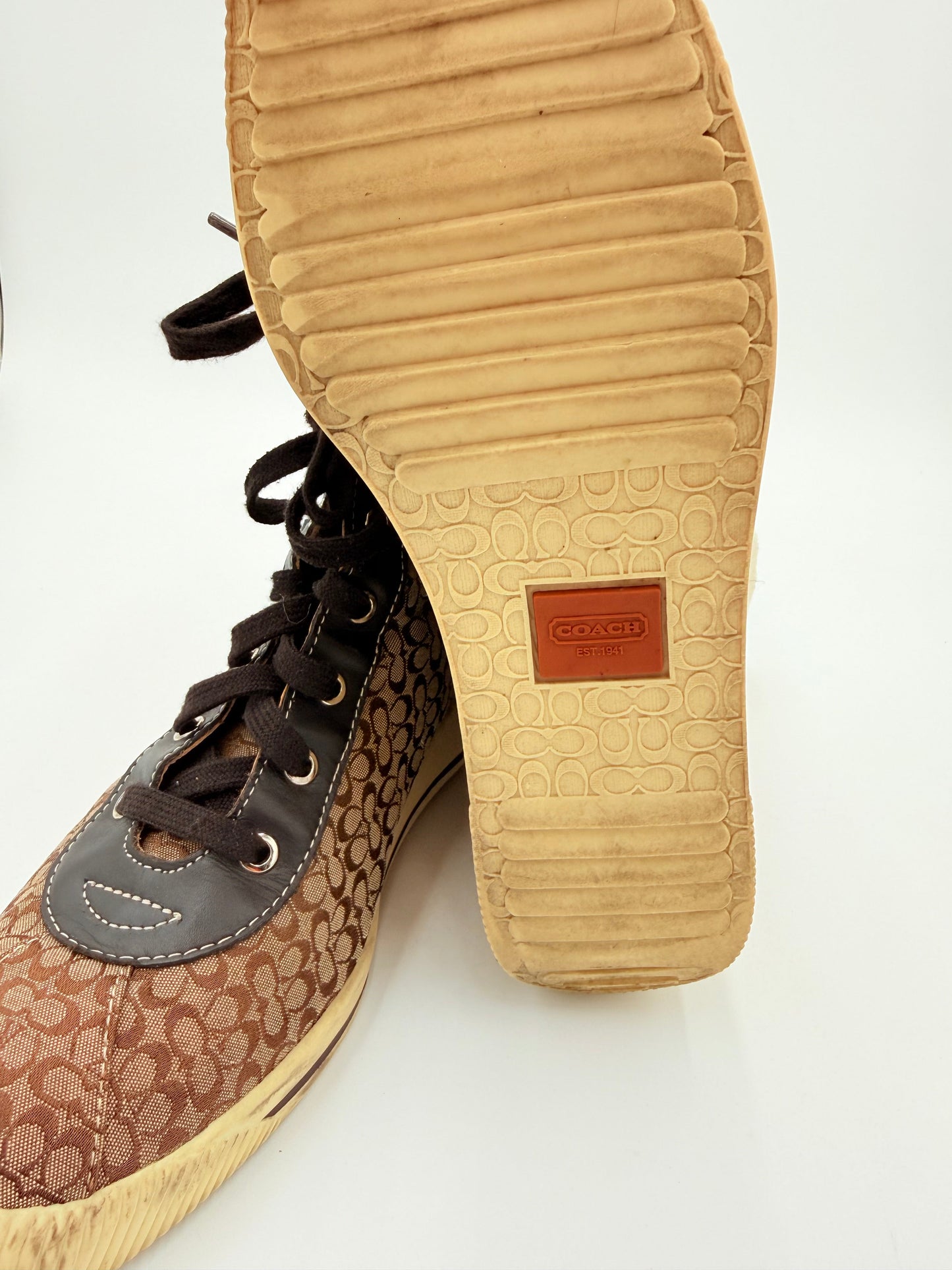Boots Designer By Coach In Multi, Size:9.5