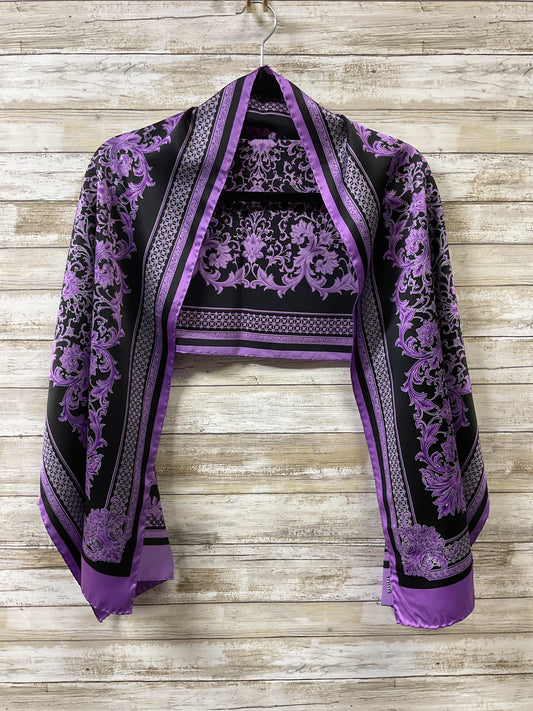 Scarf Luxury Designer By Versace In Black & Purple