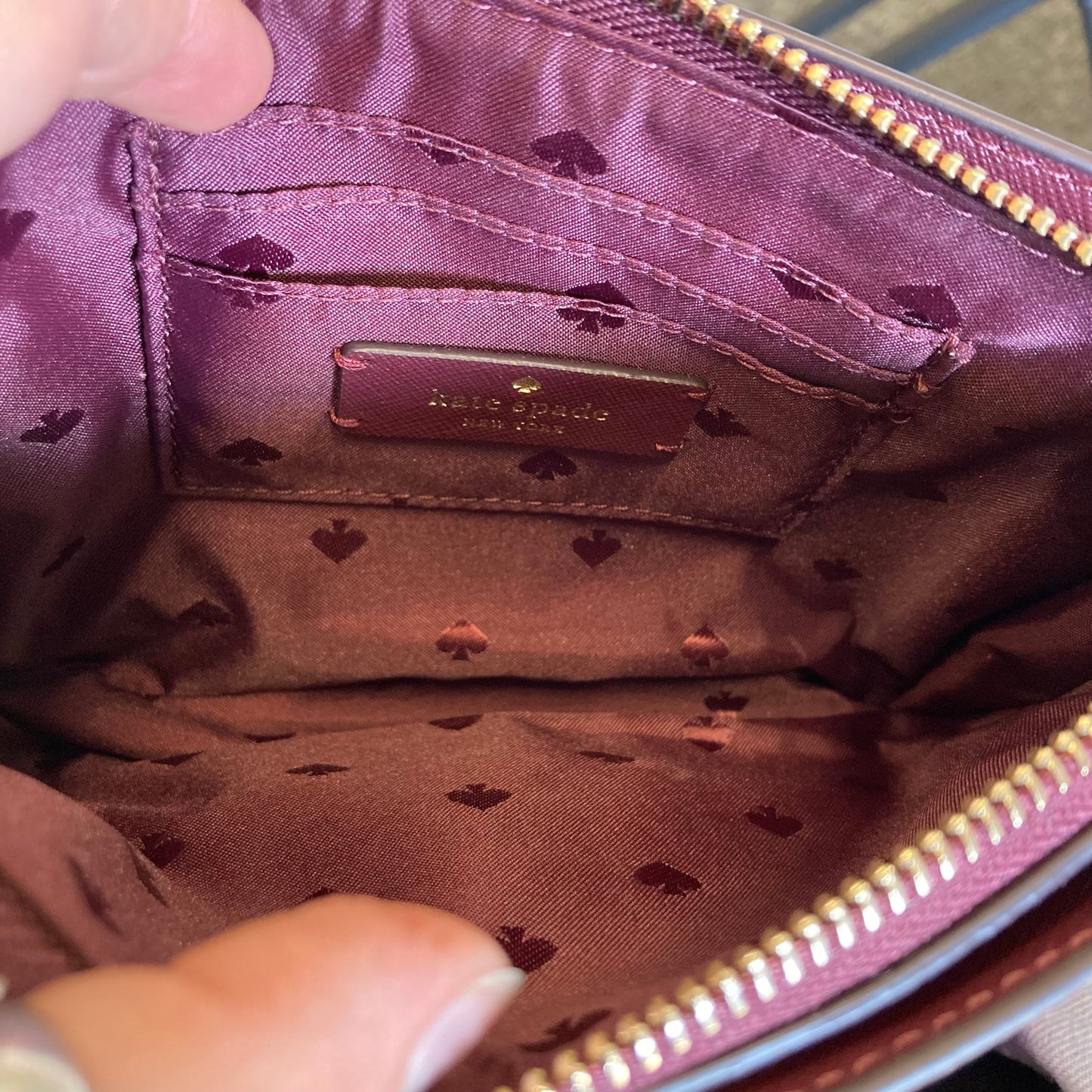 Crossbody Designer By Kate Spade In Purple, Size:Small