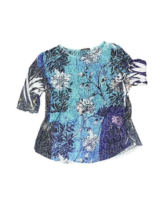 Top 3/4 Sleeve By Clothes Mentor In Blue, Size:Xl