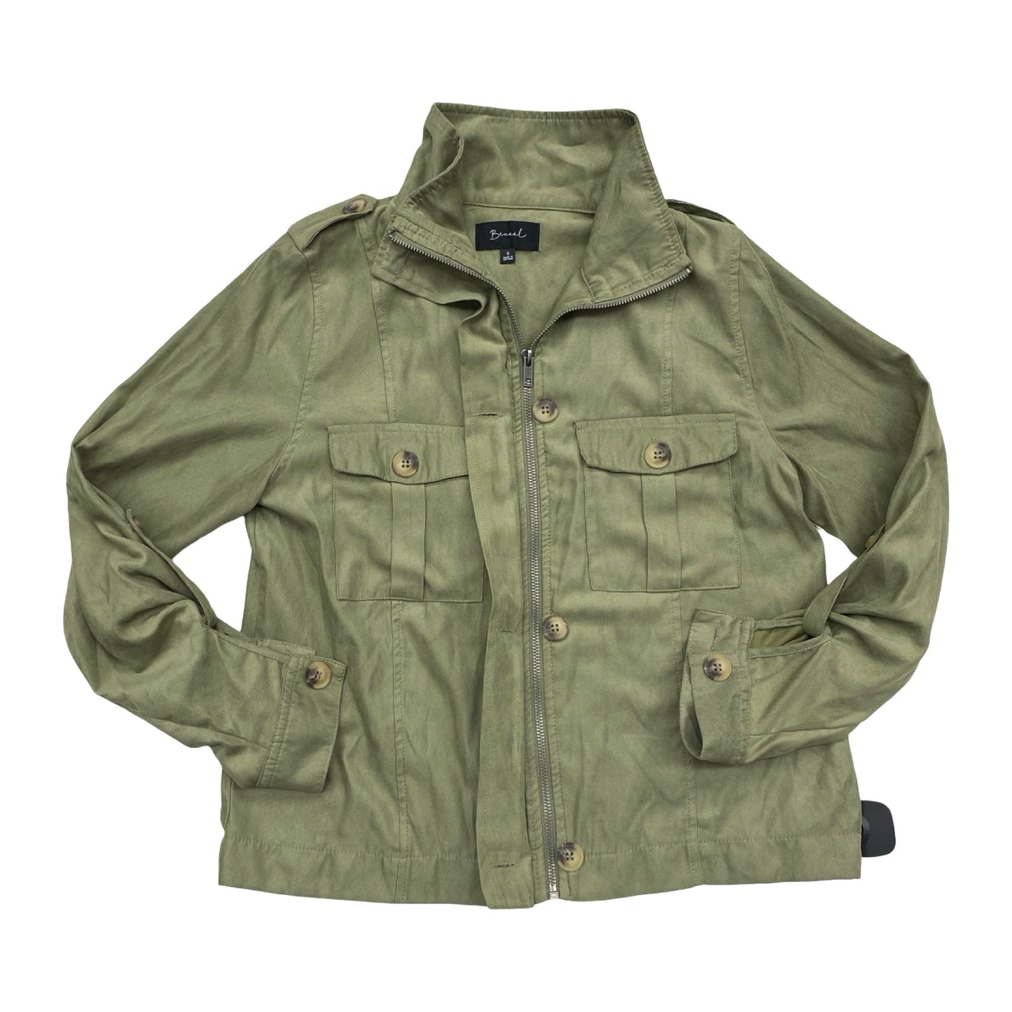 Athletic Jacket By Be Cool In Green, Size:S
