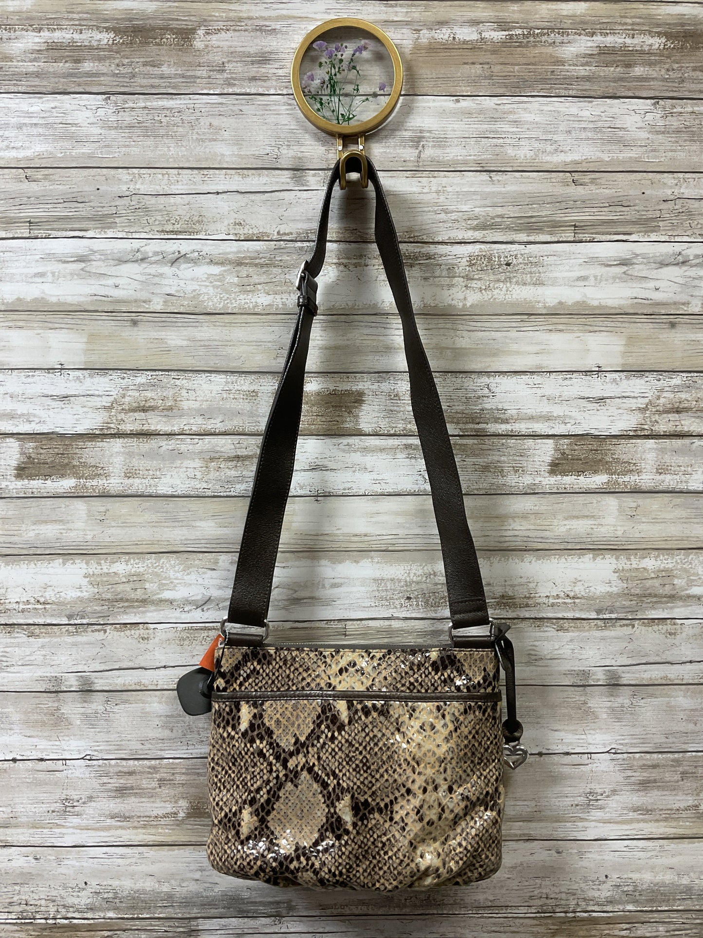 Handbag By Brighton In Snakeskin Print, Size:Medium