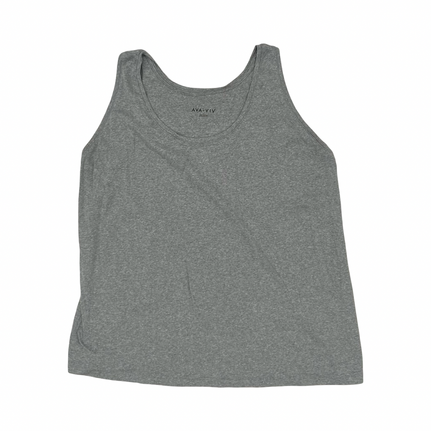 Top Sleeveless By Ava & Viv In Grey, Size:2X