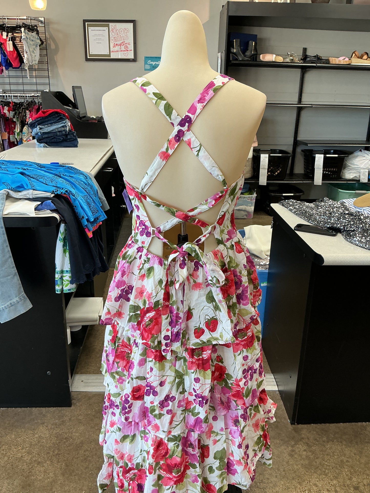 Dress Casual Maxi By Abercrombie And Fitch In Floral Print, Size:Mp