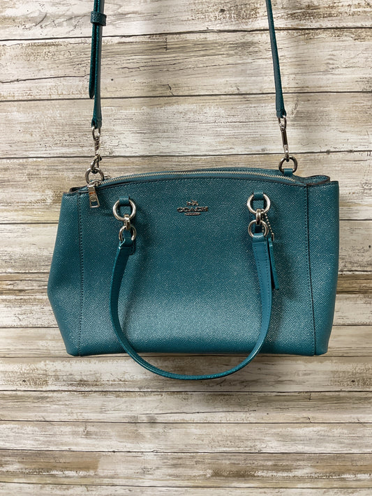 Handbag Designer By Coach In Teal, Size:Medium
