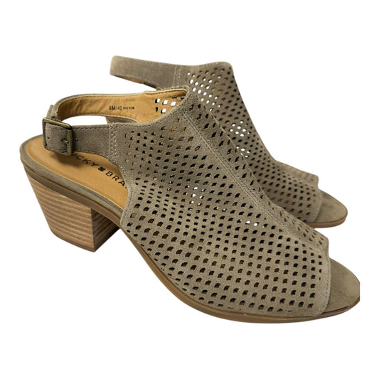 Sandals Heels Block By Lucky Brand In Tan, Size:9