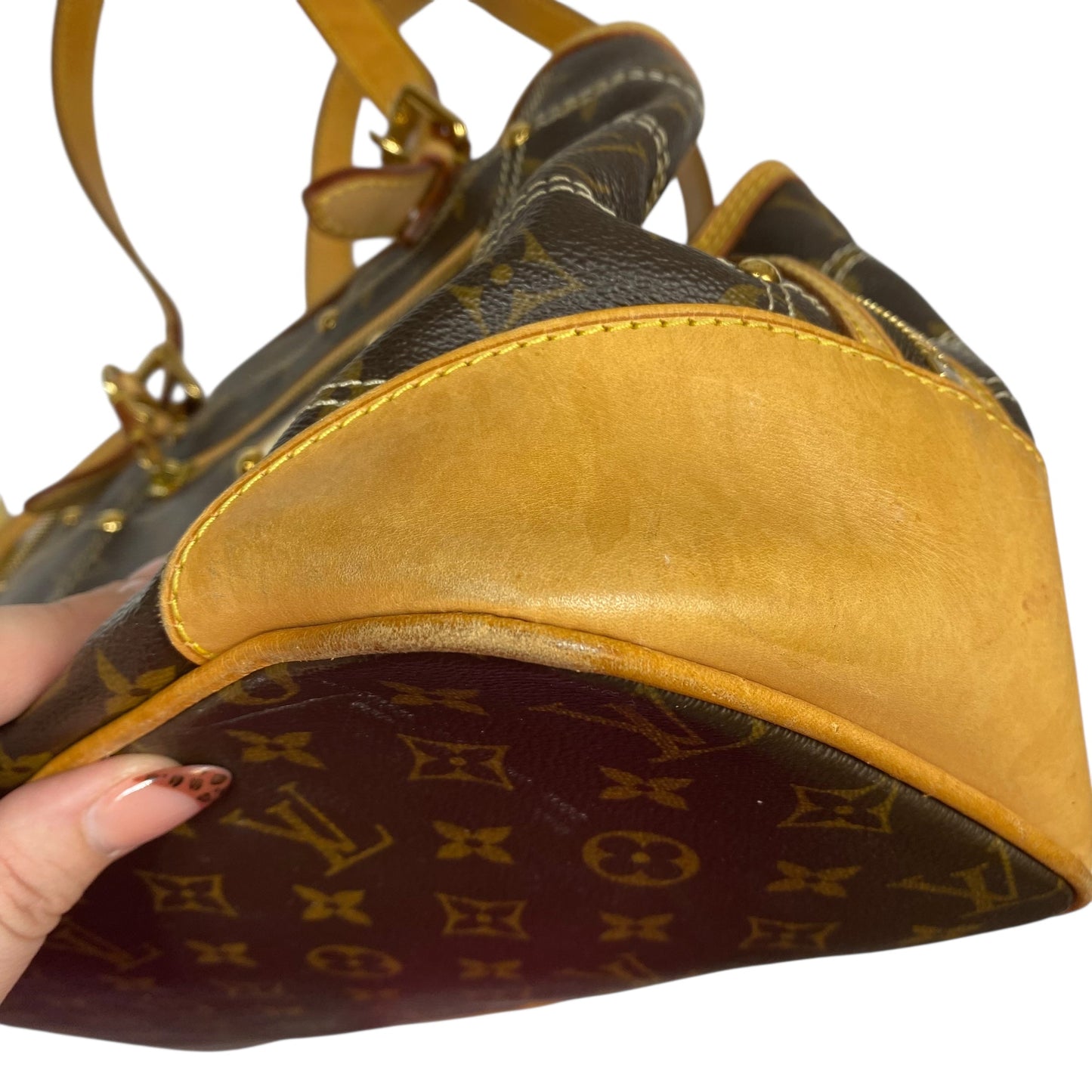 Handbag Luxury Designer By Louis Vuitton In Brown, Size:Medium