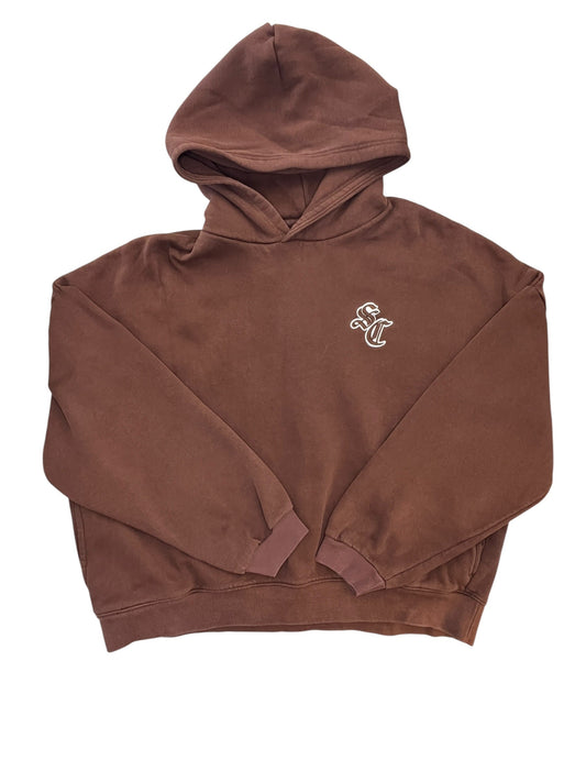 Sweatshirt Hoodie By Clothes Mentor In Brown, Size:L