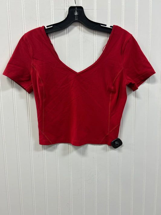 Athletic Top Ss By Lululemon In Red, Size:S