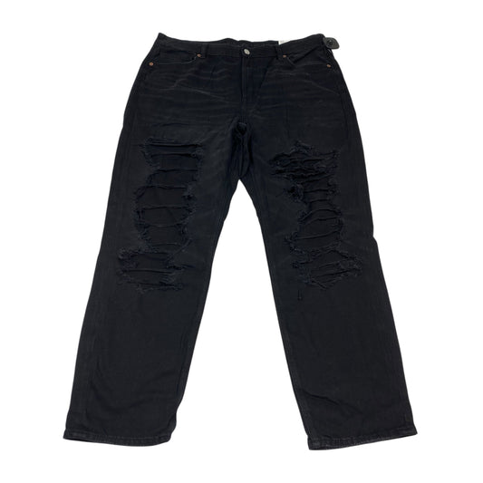 Jeans Boyfriend By American Eagle In Black Denim, Size:18