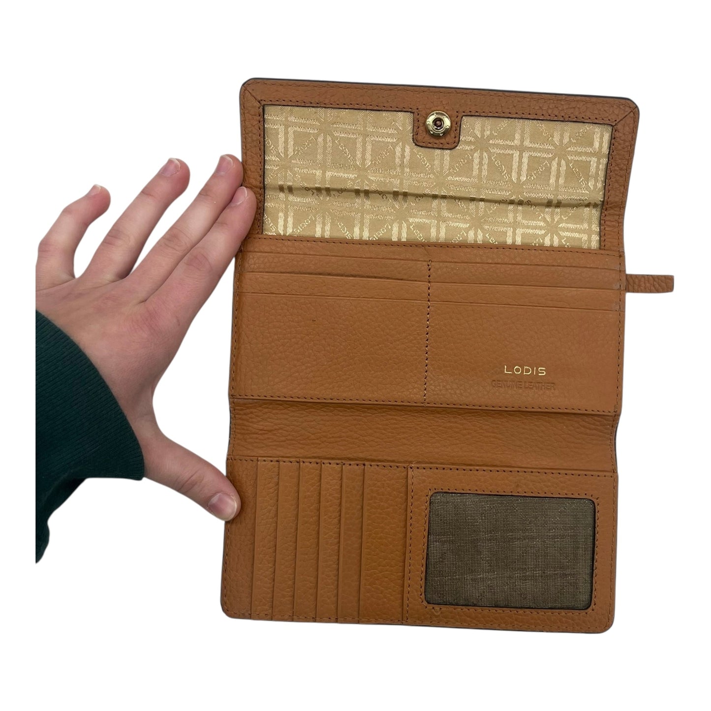 Wallet Leather By Lodis In Brown, Size:Large