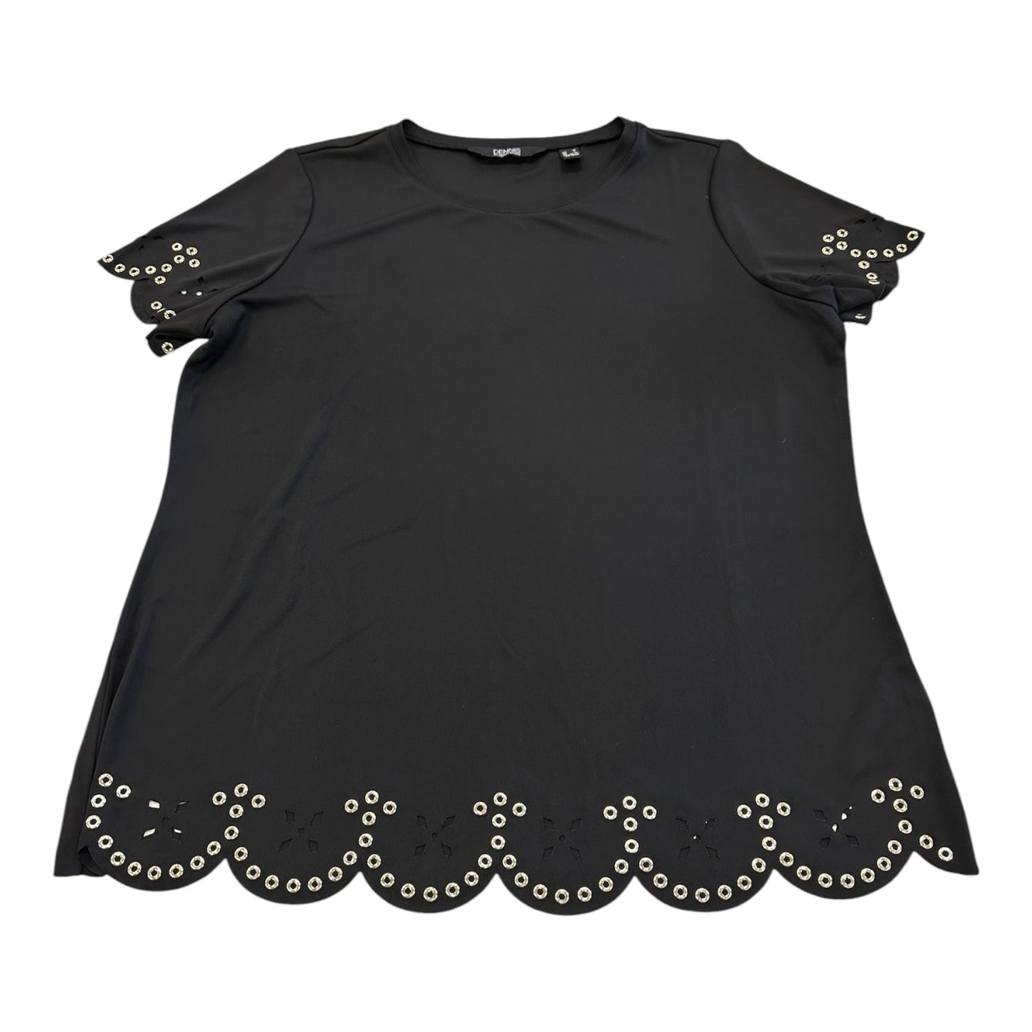 Top Ss By Dennis Basso Qvc In Black & Gold, Size:M