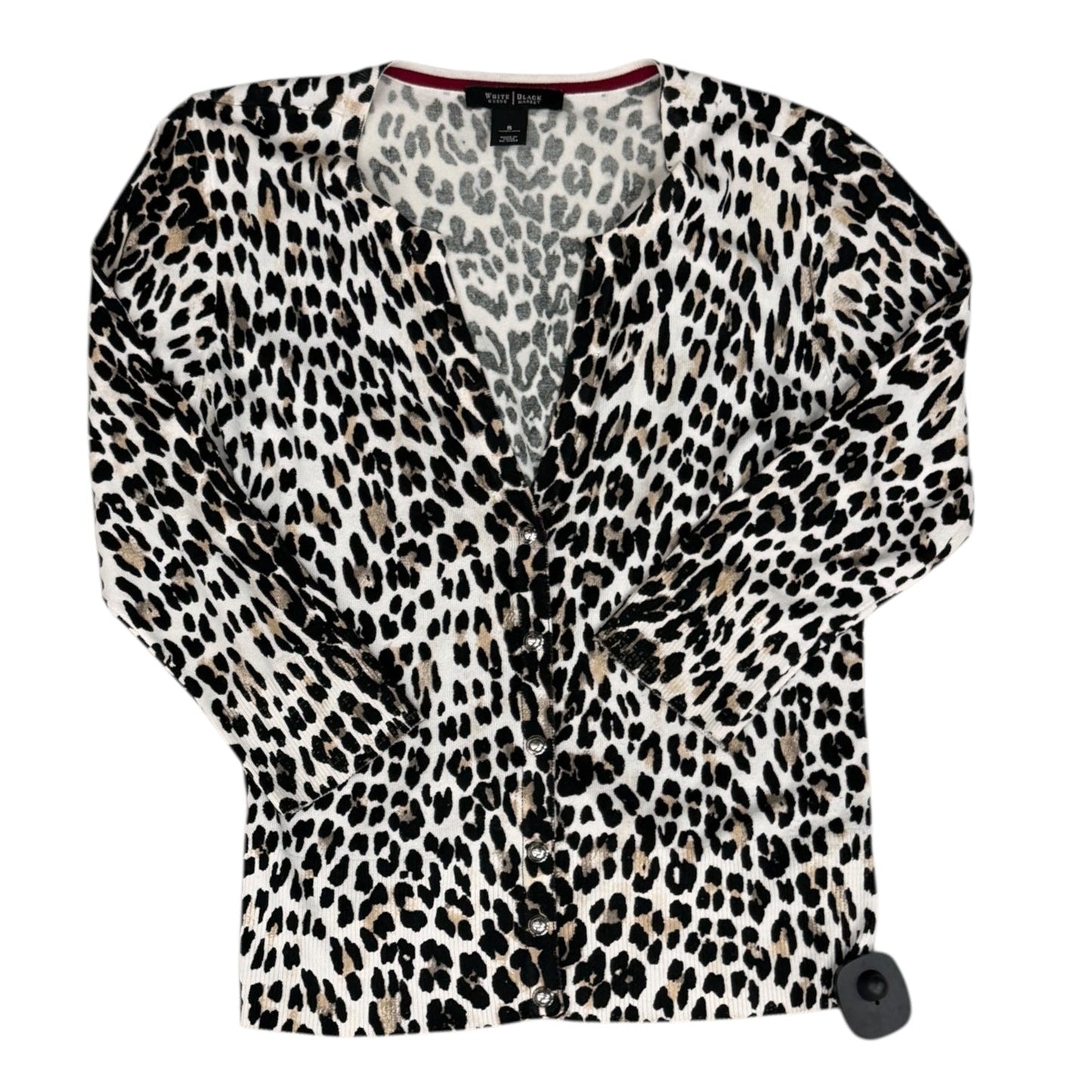 Sweater Cardigan By White House Black Market In Animal Print, Size:S