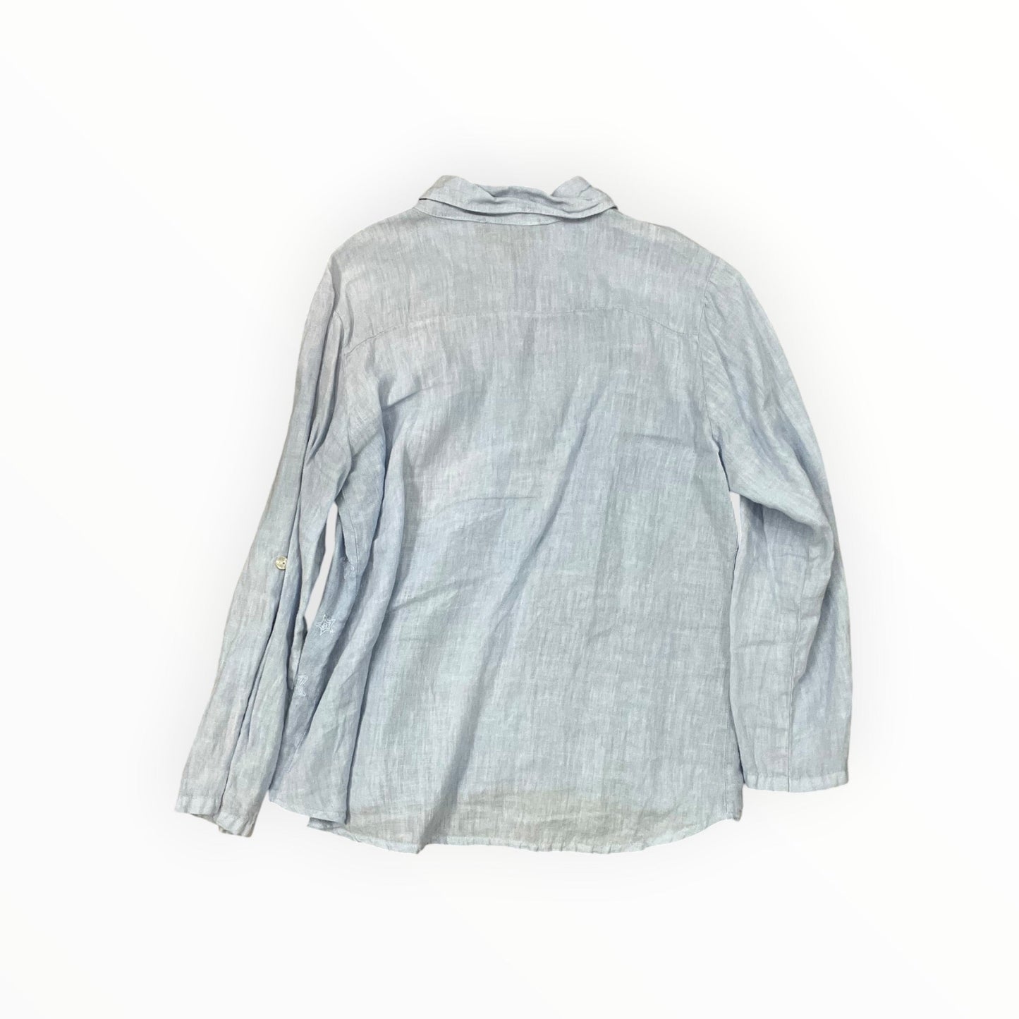 Blouse Ls By Charlie B In Blue, Size:Sp