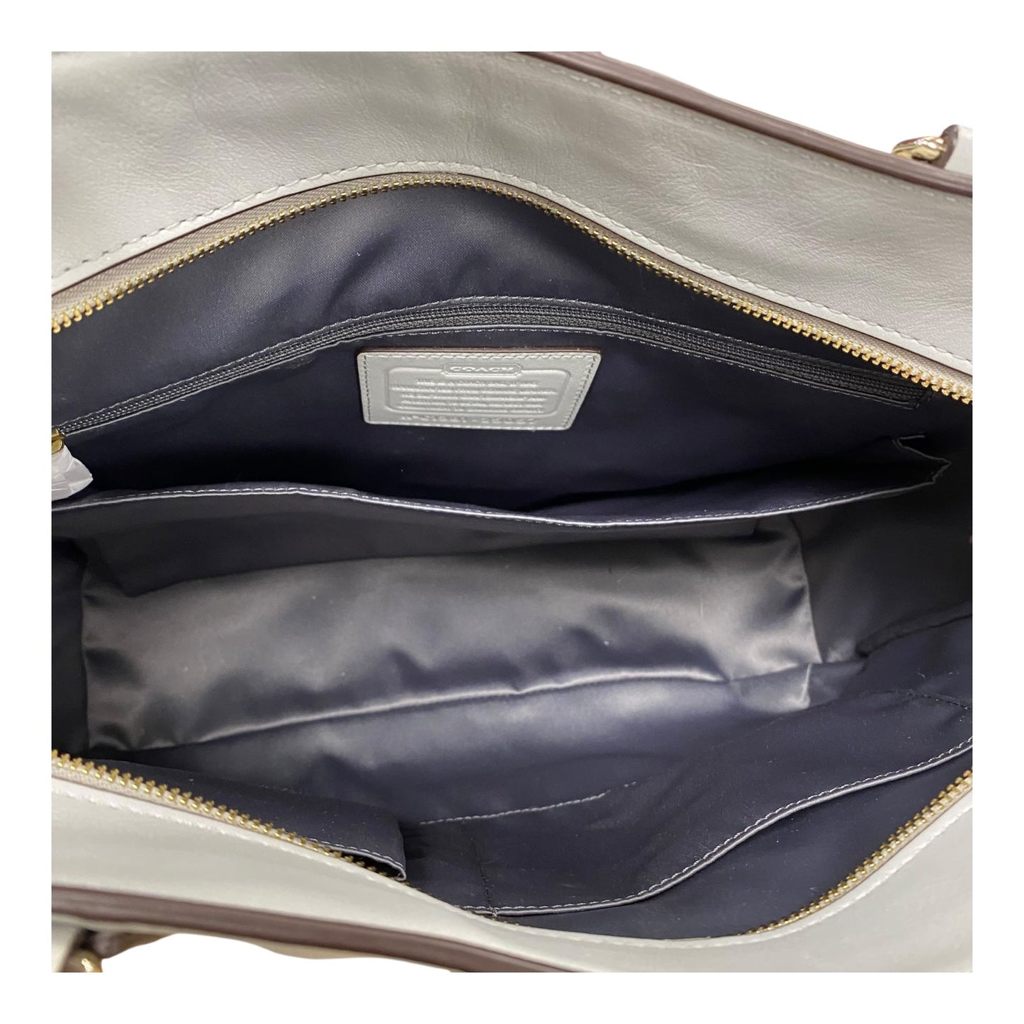 Handbag Designer By Coach In Grey, Size:Large