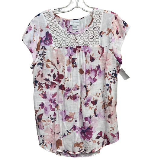 Top Ss By Liz Claiborne In Floral Print, Size:L