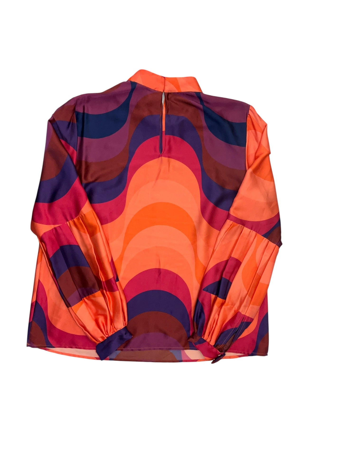 Blouse Ls By Hutch In Orange & Pink, Size:L