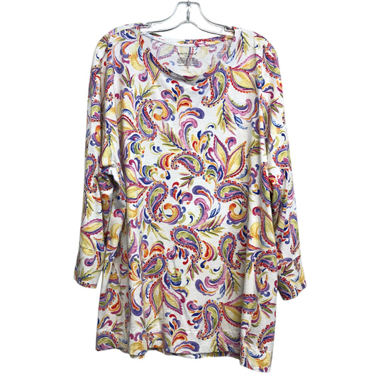 Top 3/4 Sleeve By West Bound In Multi, Size:2X