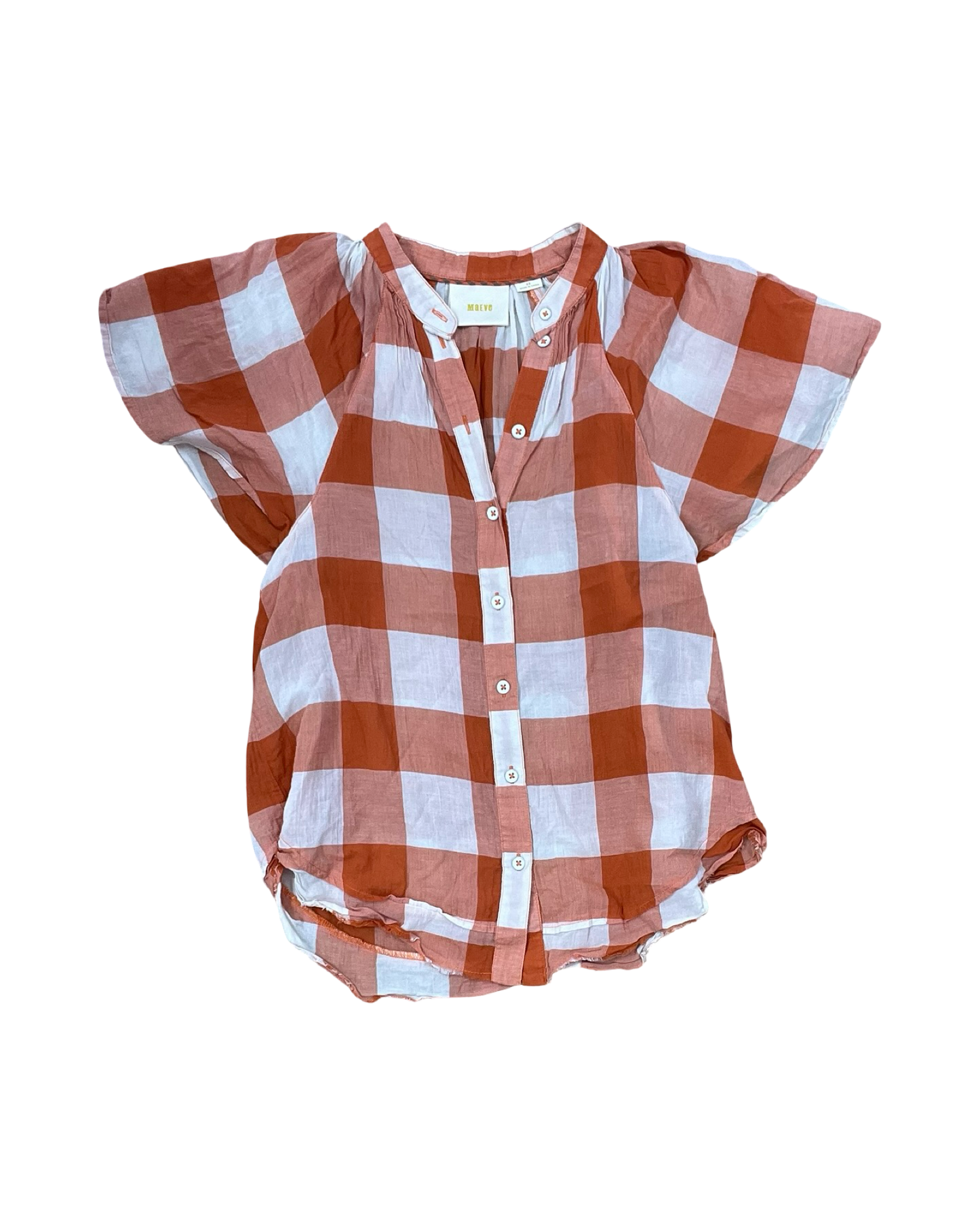 Blouse Ss By Maeve In Orange & White, Size:Xs