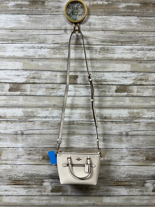 Crossbody Designer By Coach In Cream, Size:Small