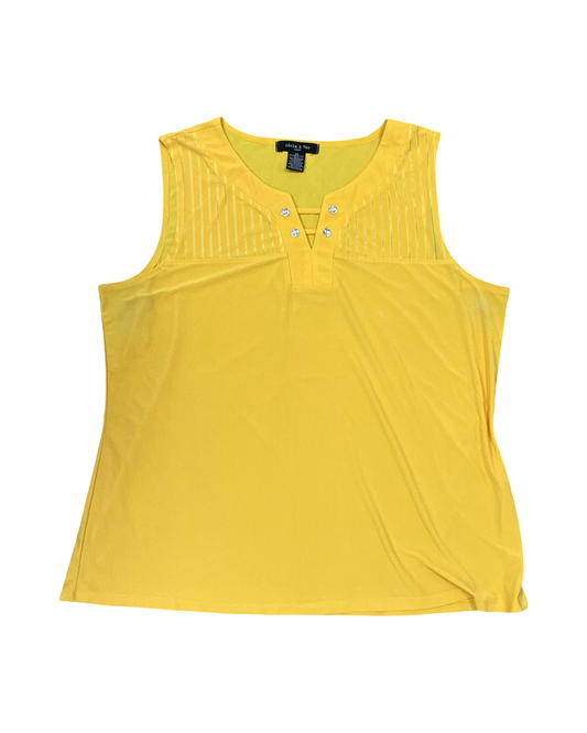 Top Sleeveless By Clothes Mentor In Yellow, Size:2X