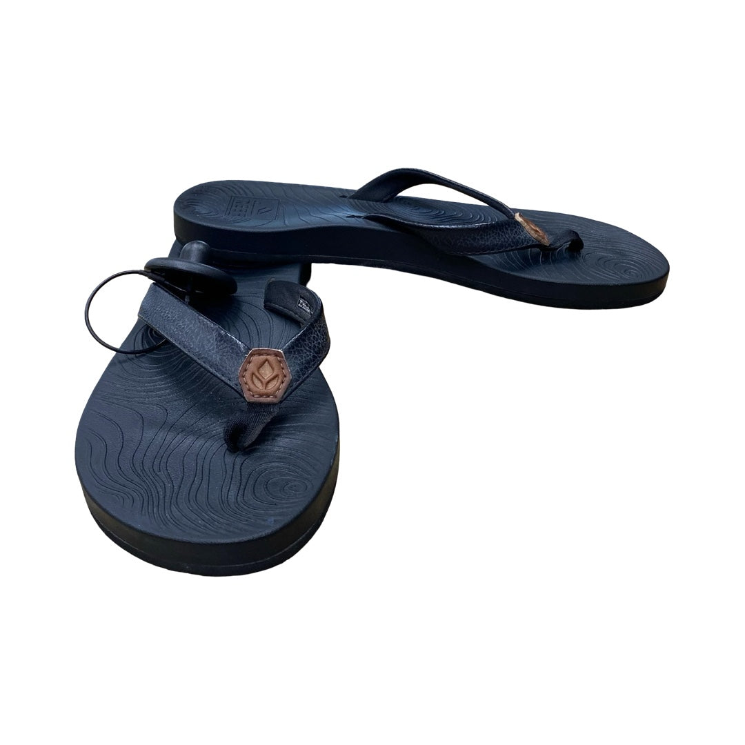 Sandals Flip Flops By Reef In Black, Size:7