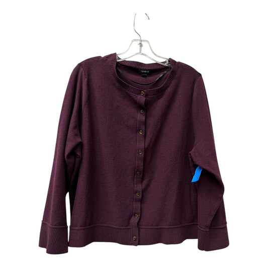Sweater Cardigan By Torrid In Purple, Size:3X