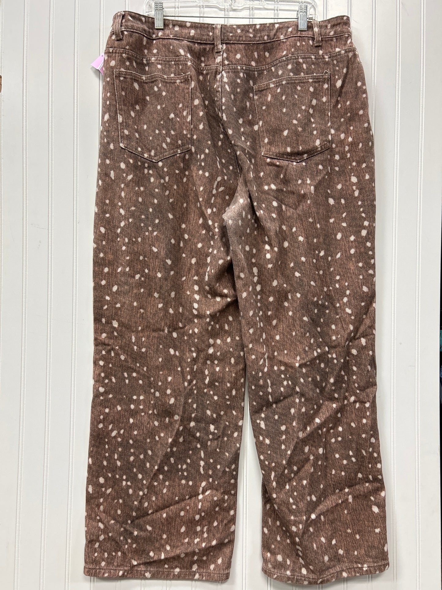 Jeans Wide Leg By Pretty Little Thing In Brown Denim, Size:14