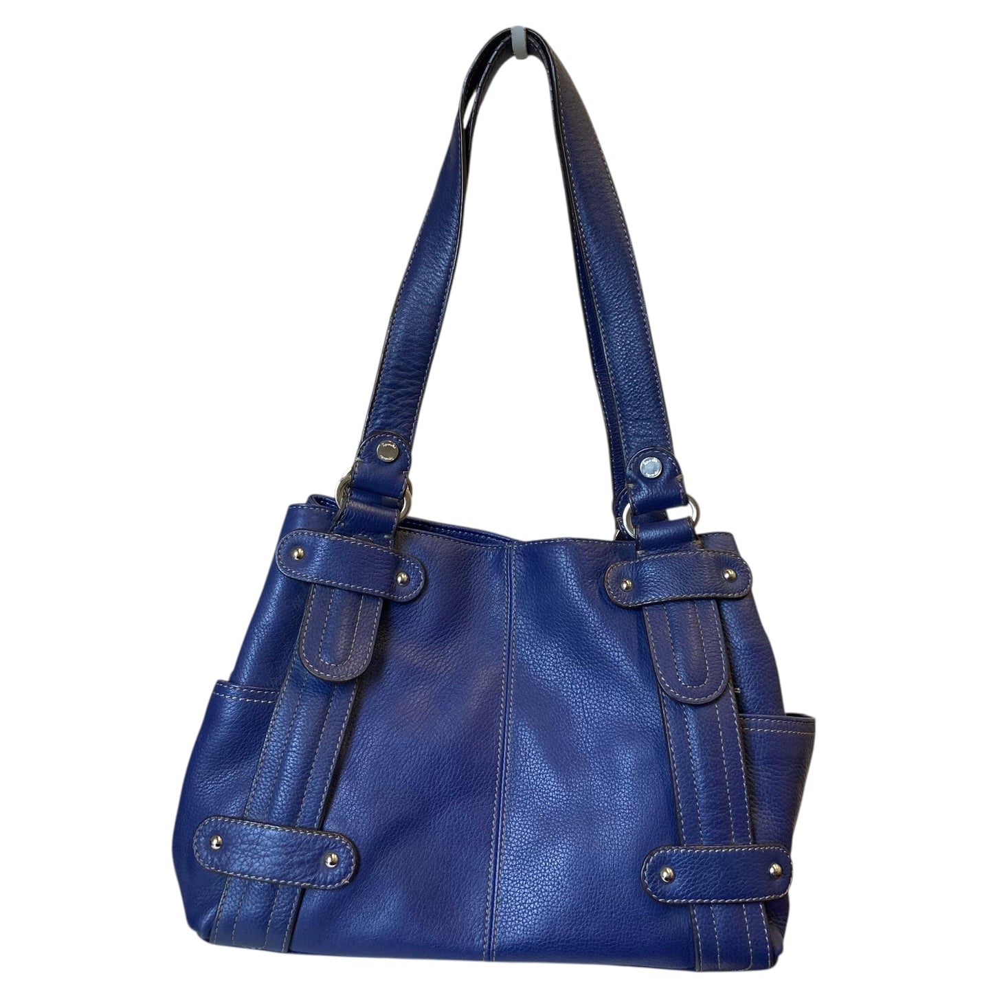 Handbag Leather By Tignanello  Purses In Blue, Size:Medium