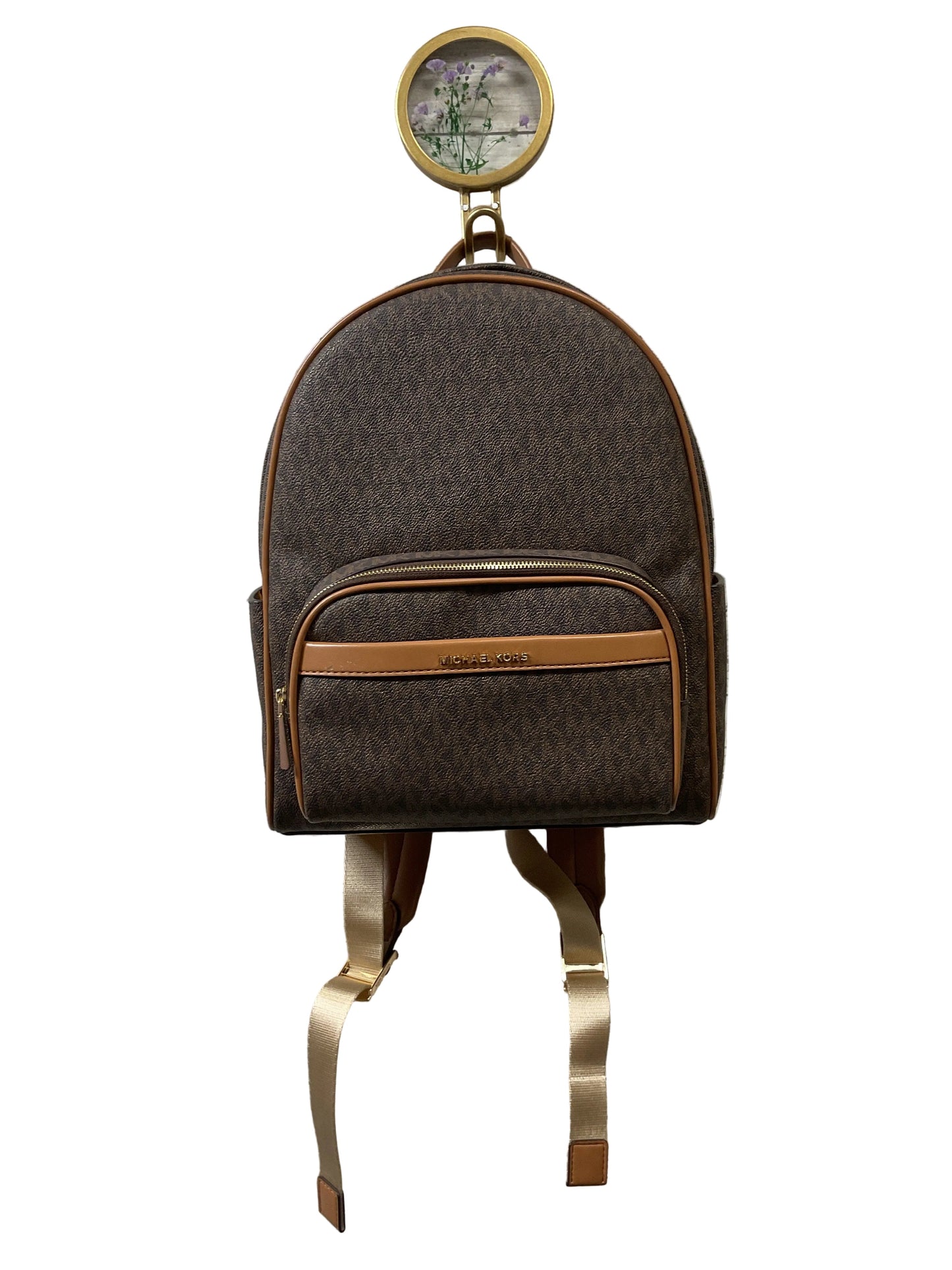 Backpack Designer By Michael Kors In Brown & Tan, Size:Medium