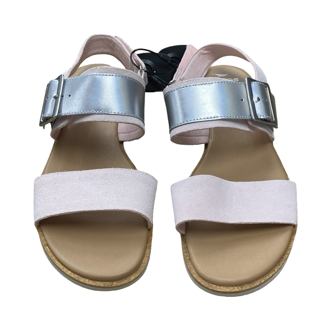 Sandals Designer By Sorel In Pink & Silver, Size:9