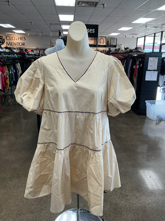 Dress Casual Short By Queen of Sparkles In Tan, Size:S