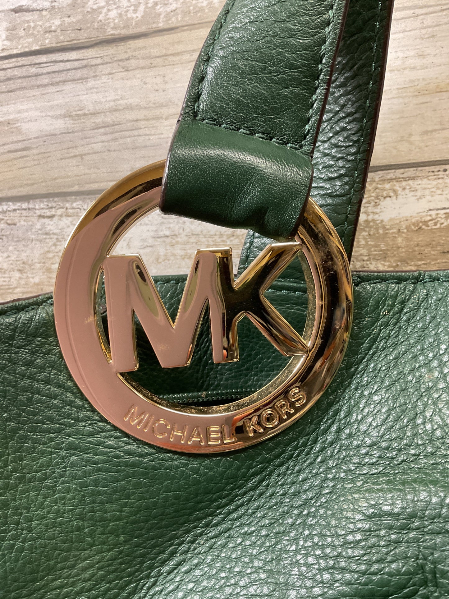 Handbag Designer By Michael Kors In Green, Size:Medium