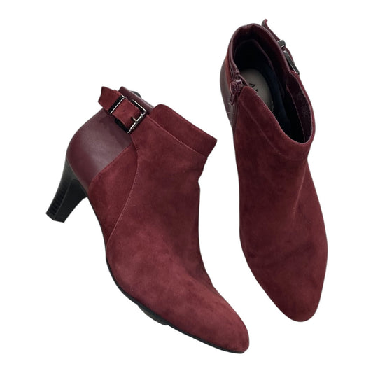 Boots Ankle Heels By Alfani In Maroon, Size:8