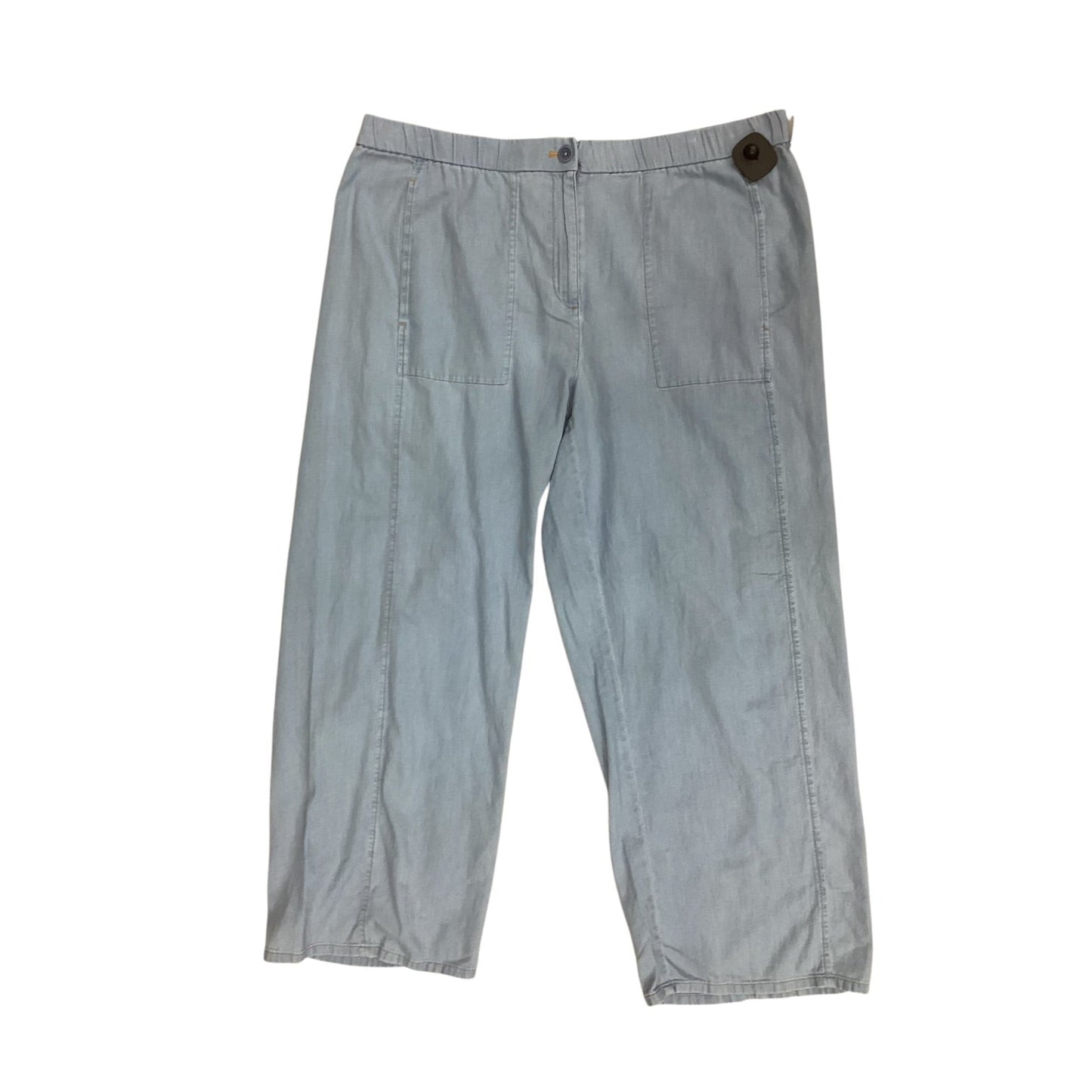 Pants Linen By Eileen Fisher In Blue Denim, Size:14