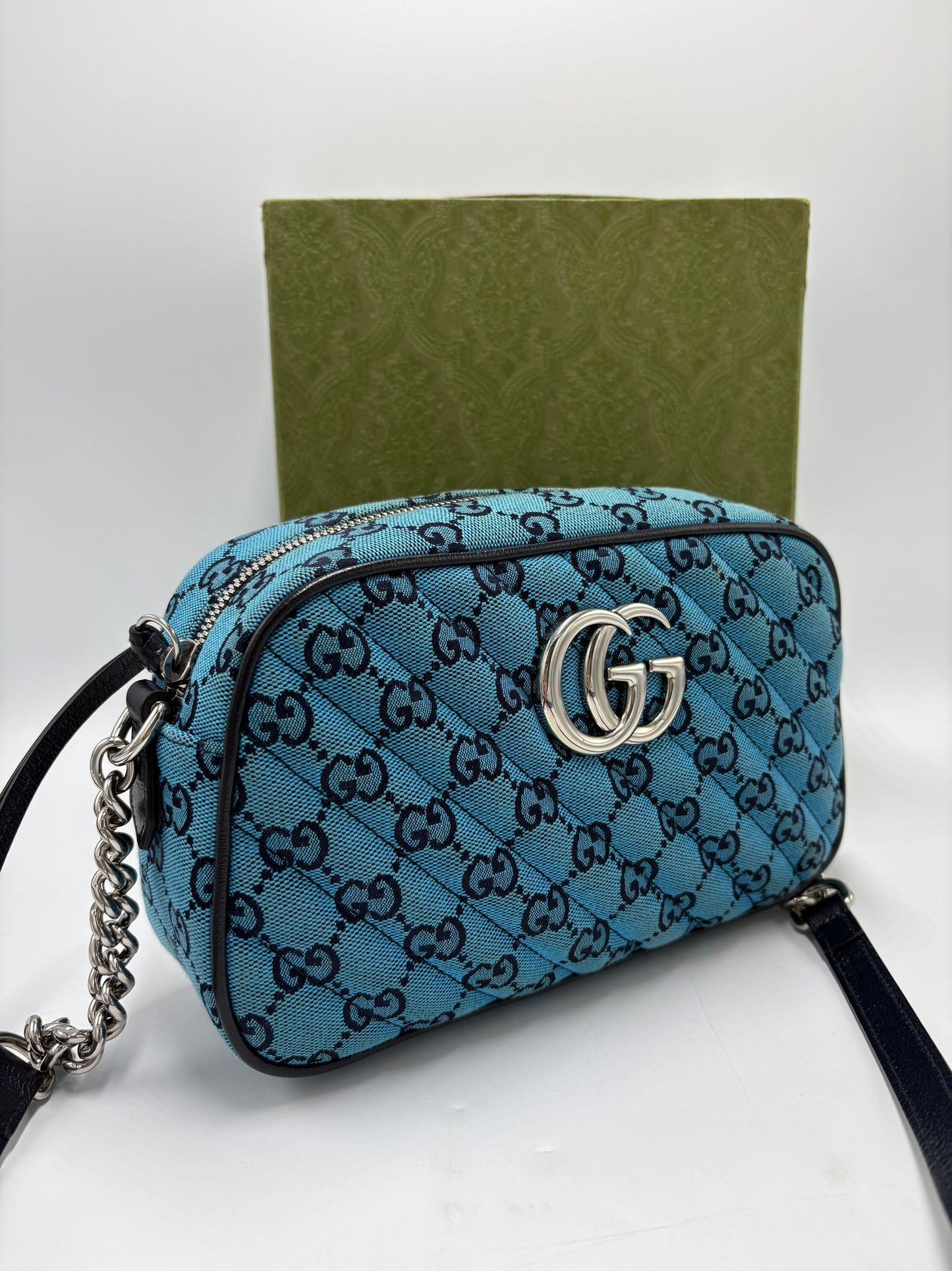 Gucci Monogram Marmont Luxury Handbag in Limited Edition Blue
